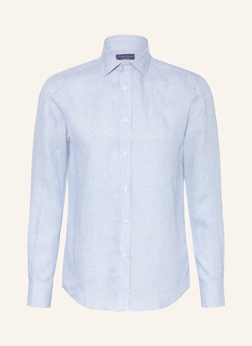 RALPH LAUREN PURPLE LABEL Regular fit linen shirt LIGHT BLUE
