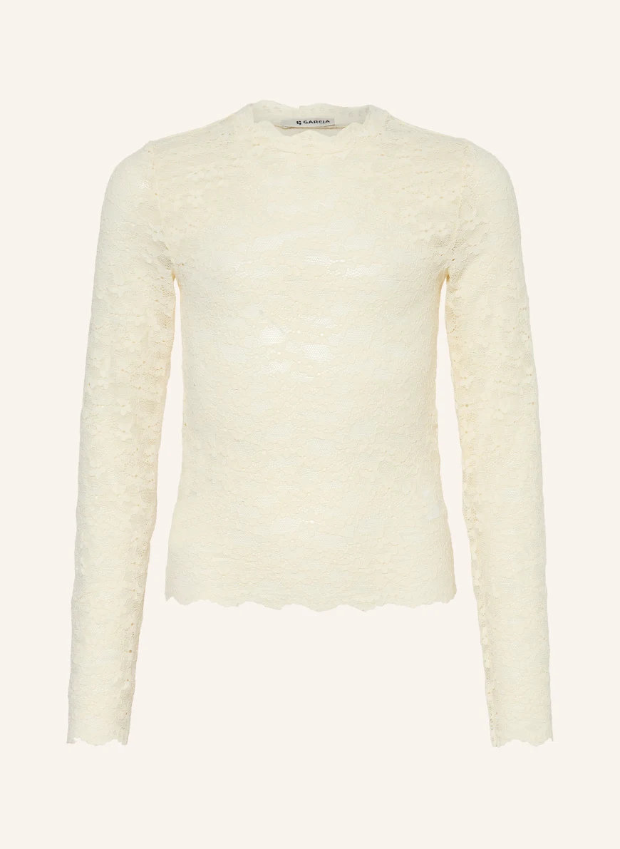 GARCIA Langærmet bluse i blonder CREME