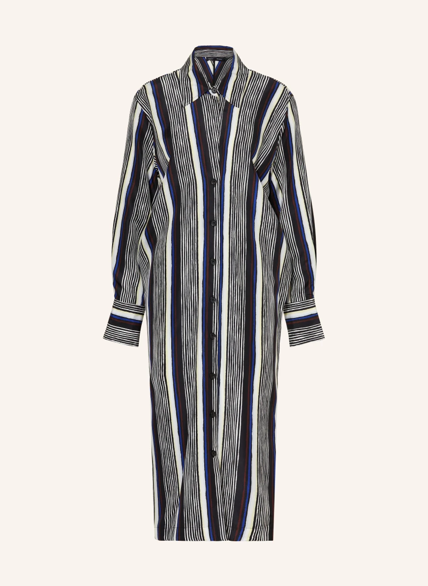 Proenza Schouler AMIRA silk shirt dress BLACK / BLUE / WHITE