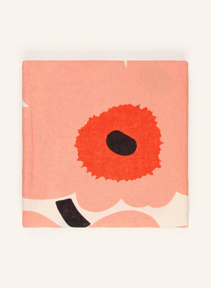 marimekko UNIKKO bedding with linen CREAM / LIGHT RED / BLACK