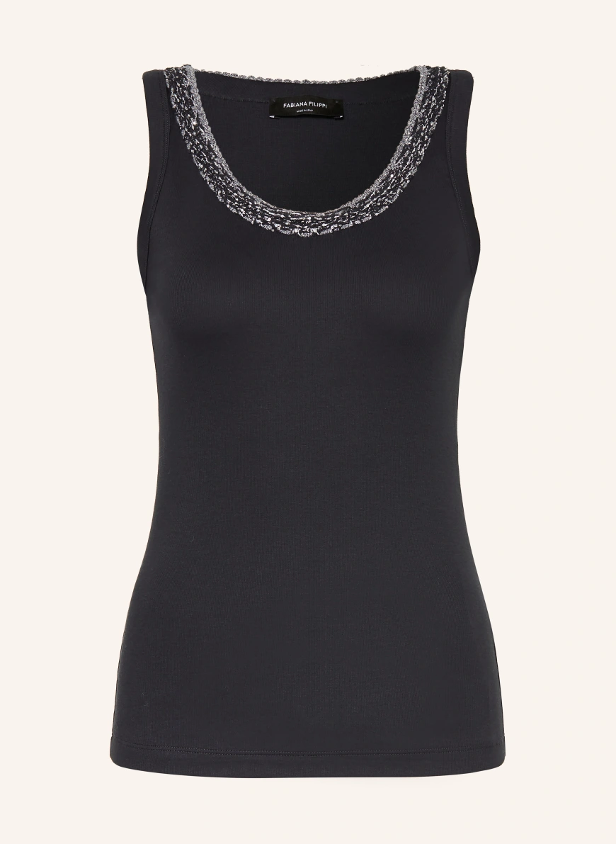 FABIANA FILIPPI Sequined top DARK BLUE