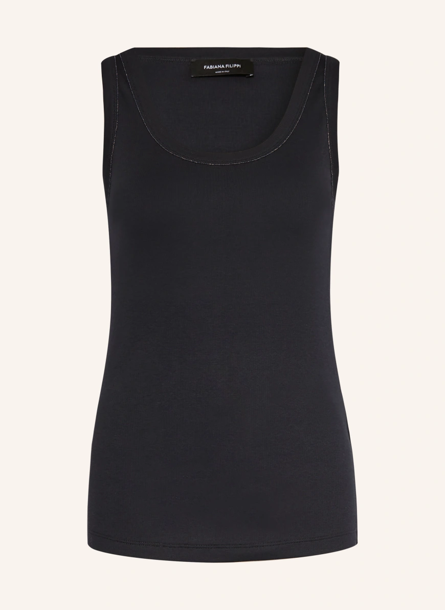 FABIANA FILIPPI Top with gemstones DARK BLUE