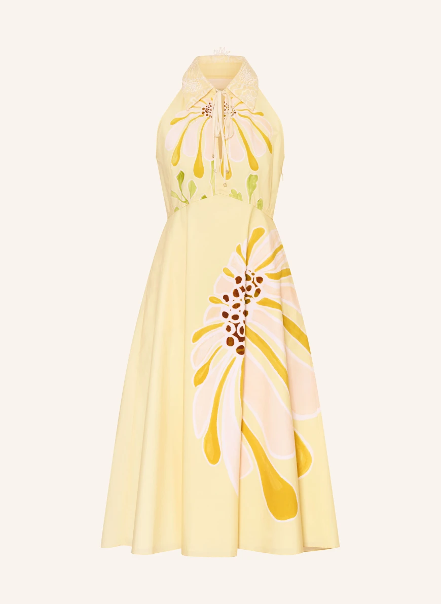 DOROTHEE SCHUMACHER FLORAL POWER dress with lace YELLOW / LIGHT ORANGE / DARK YELLOW