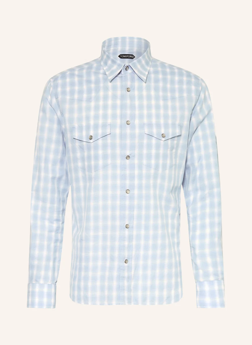 TOM FORD Regular fit shirt LIGHT BLUE / WHITE