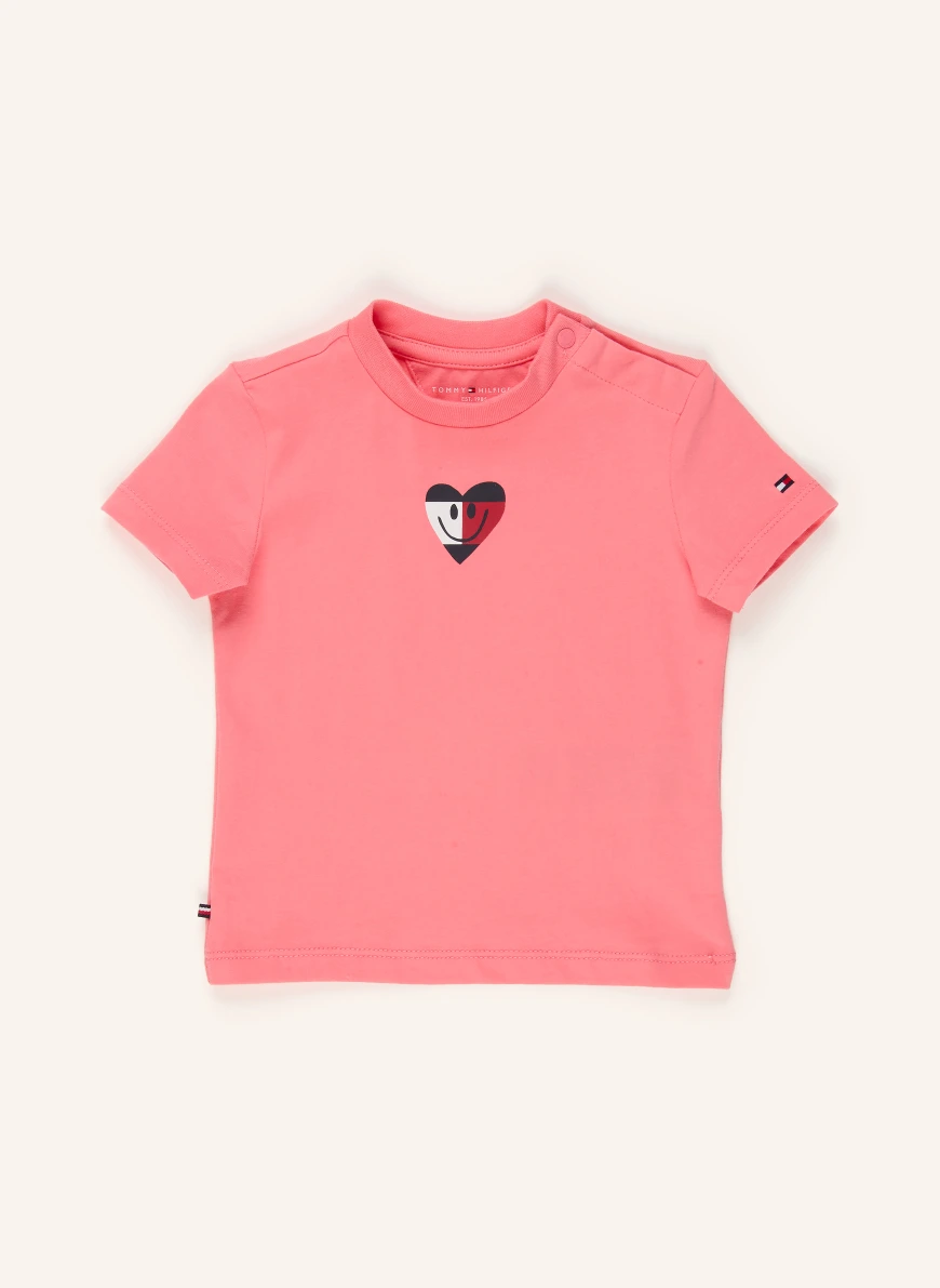 TOMMY HILFIGER FLAG SMILE TEE T-shirt PINK