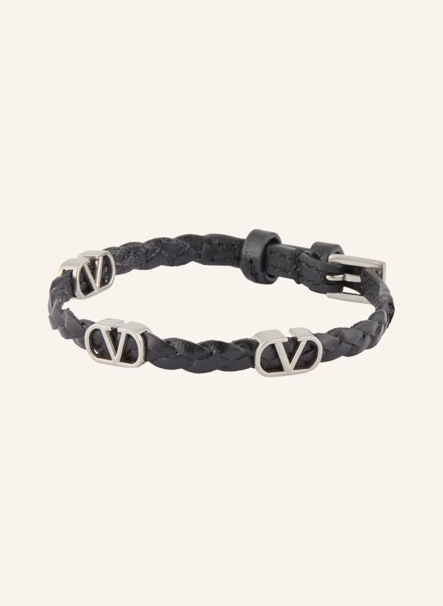 VALENTINO GARAVANI VLOGO SIGNATURE bracelet BLACK / SILVER