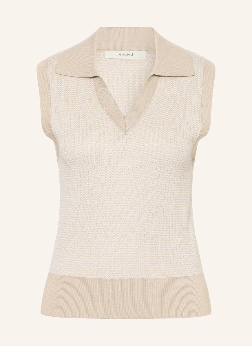 SELECTED knit top BEIGE / ECRU