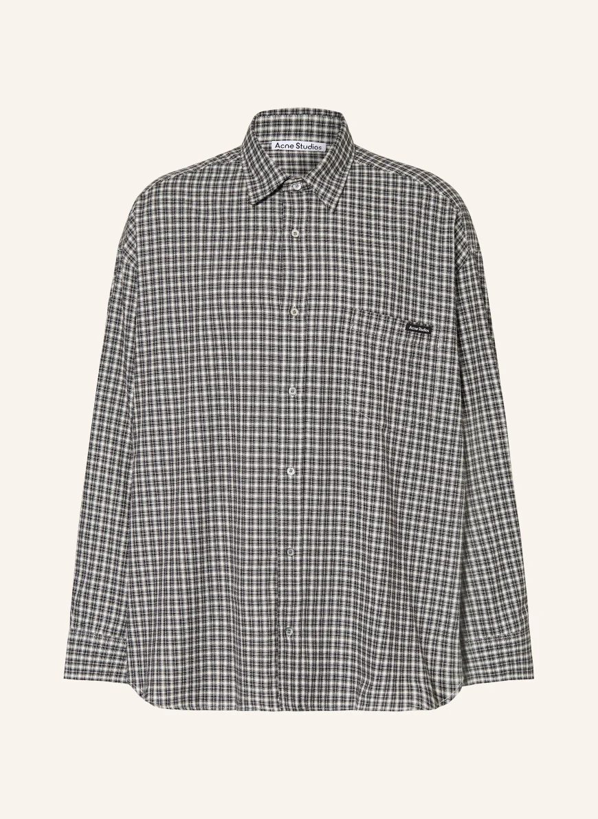 Acne Studios Loose fit flannel shirt BLACK / WHITE