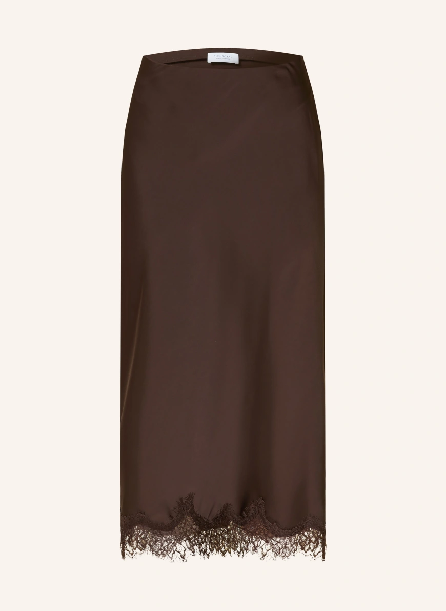 Rich & Royal satin skirt BROWN