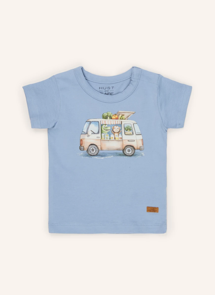 HUST and CLAIRE HCAUGUST T-shirt BLUE / DARK BROWN / GREEN