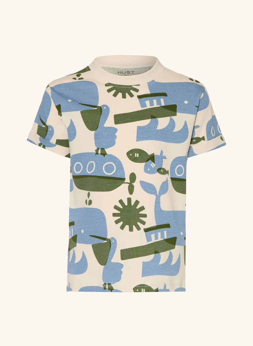 HUST and CLAIRE ANTON OCEANLIFE T-shirt CREAM / GREEN / LIGHT BLUE