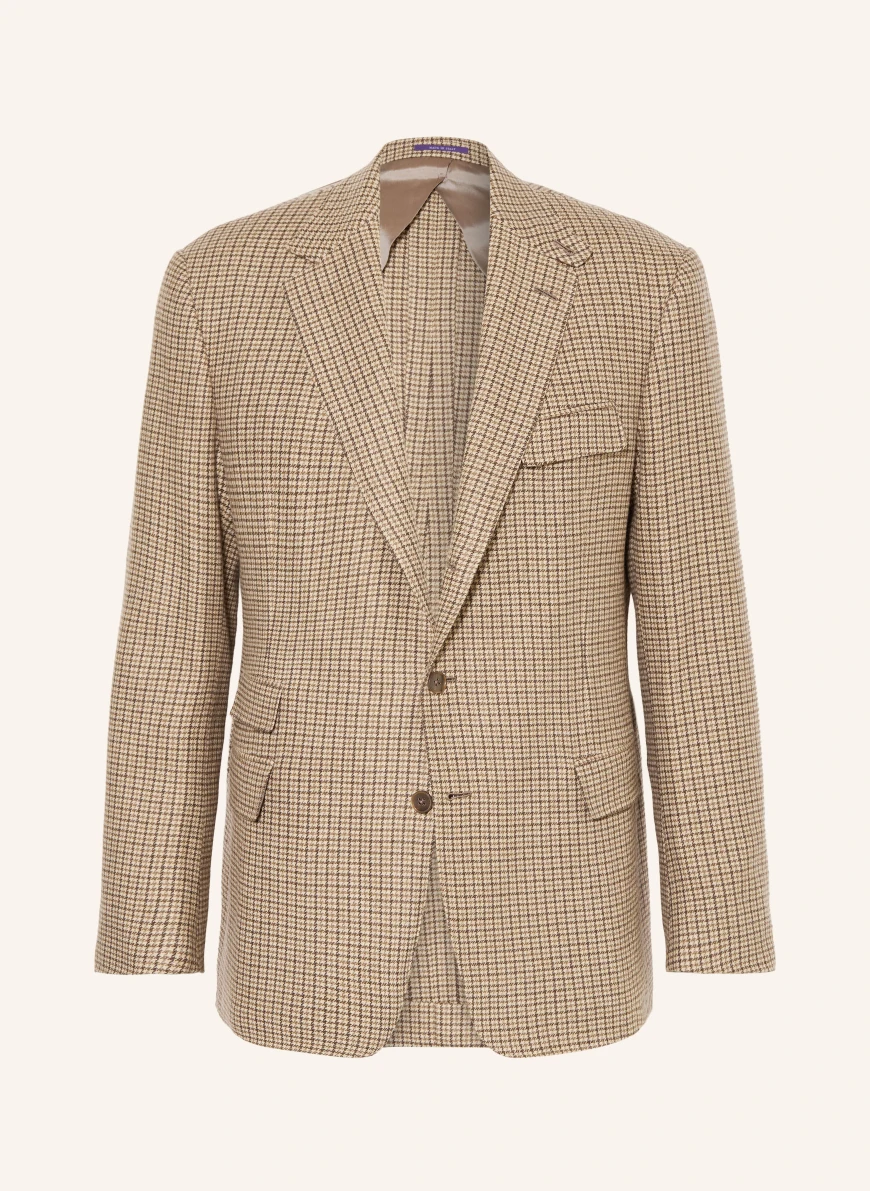 RALPH LAUREN PURPLE LABEL Jakke i regular fit med kashmir BEIGE / MØRKEBRUN / BRUN