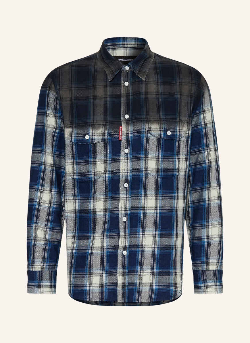 DSQUARED2 Comfort Fit Shirt DARK BLUE / ECRU / BLUE