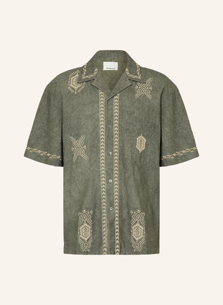 ISABEL MARANT ZEKIM Comfort Fit resort shirt KHAKI / CREAM