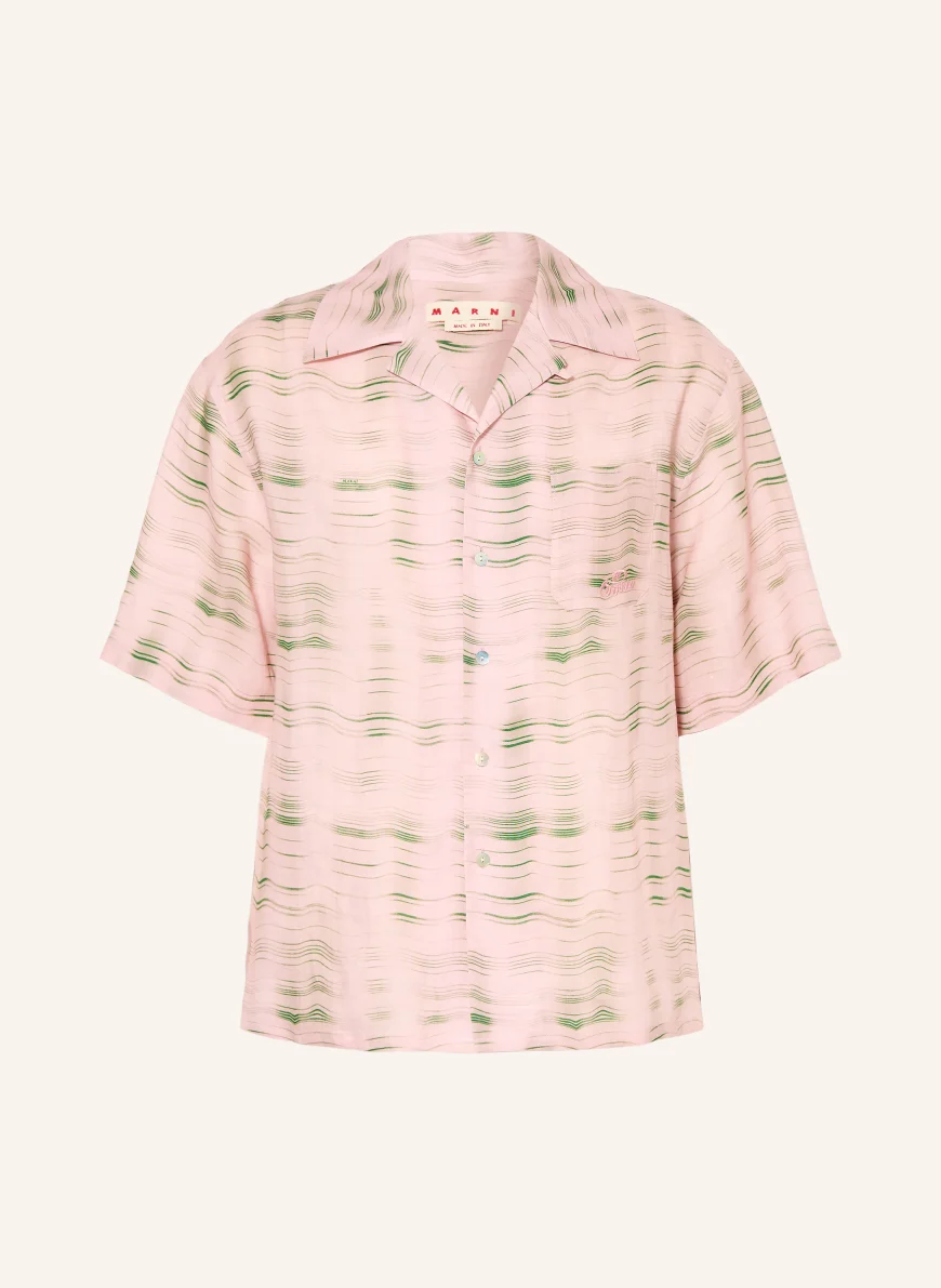 MARNI Comfort Fit Resort Shirt PINK / GREEN