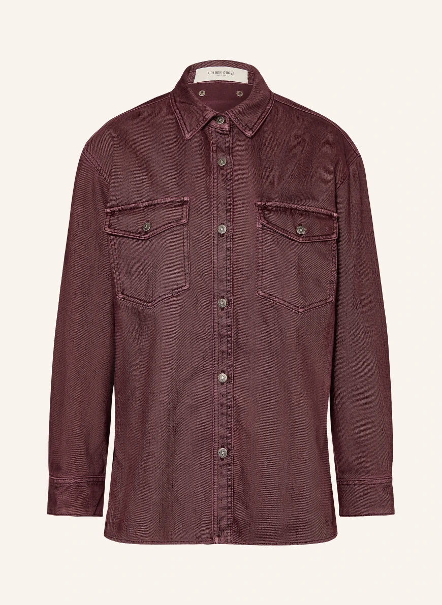 GOLDEN GOOSE PATTY denim overshirt DARK RED