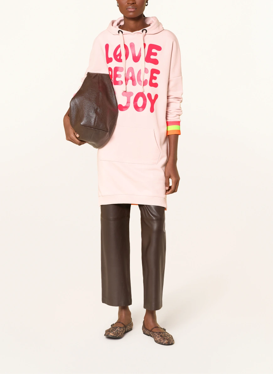 miss goodlife Hoodie-Kleid ROSÉ / NEONROSA / NEONGRÜN