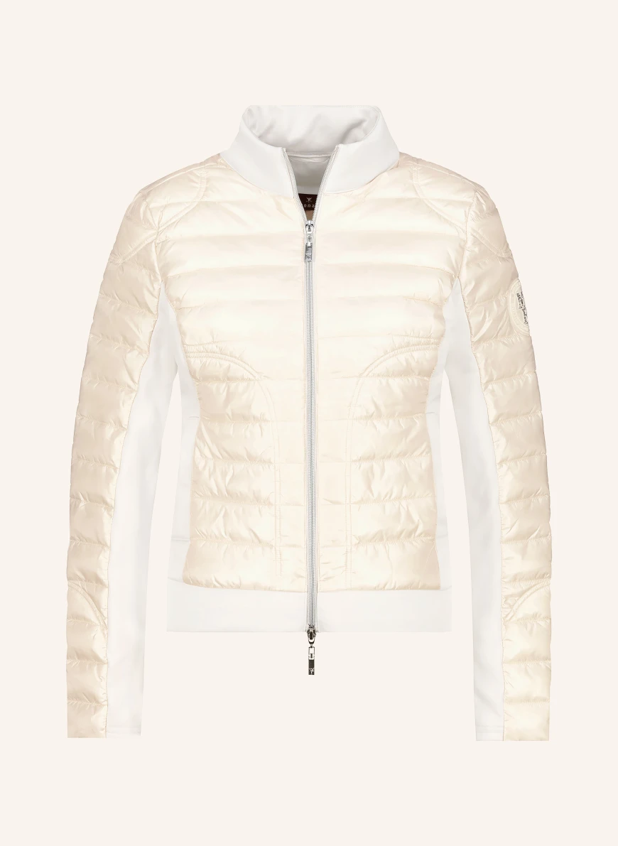 monari Quilted jacket in a mix of materials with decorative stones CREAM