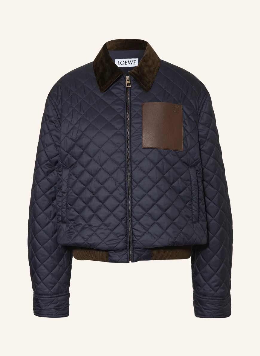 LOEWE quilted jacket DARK BLUE / DARK BROWN