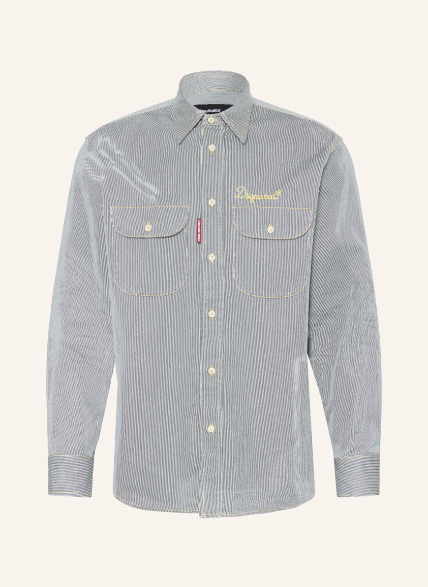 DSQUARED2 Comfort Fit Shirt BLUE / WHITE