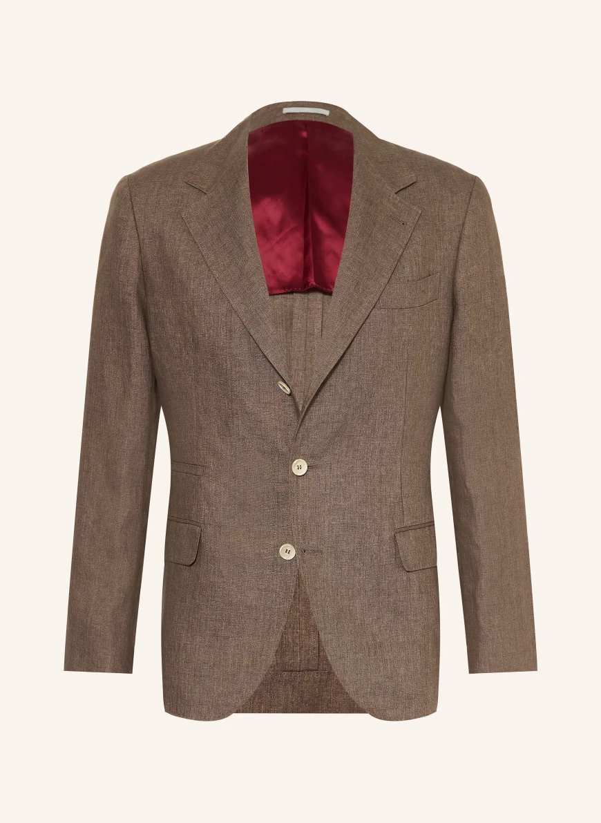 BRUNELLO CUCINELLI Jakke i ekstra slim fit af hør C089 NOCCIOLA