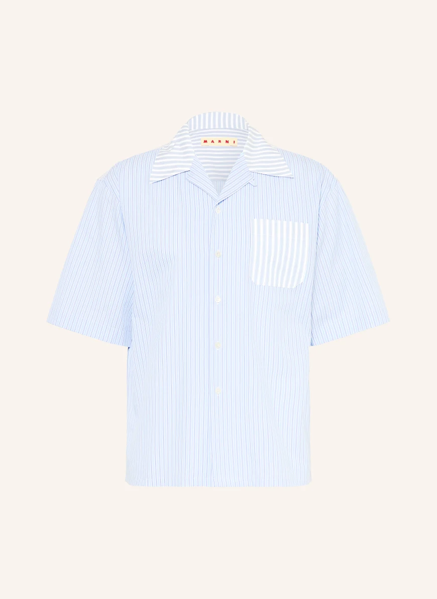 MARNI Comfort Fit Resort Shirt LIGHT BLUE / BLUE / WHITE