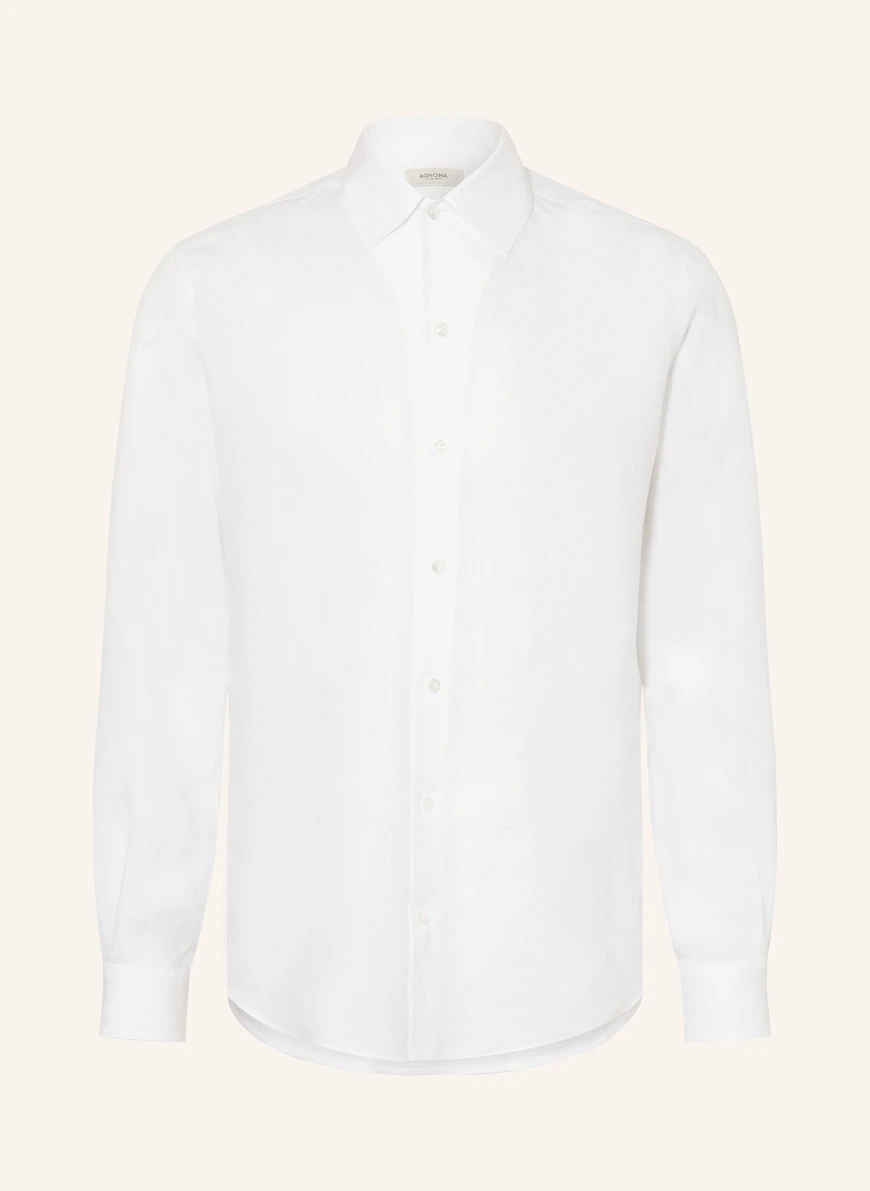 AGNONA Regular fit linen shirt WHITE
