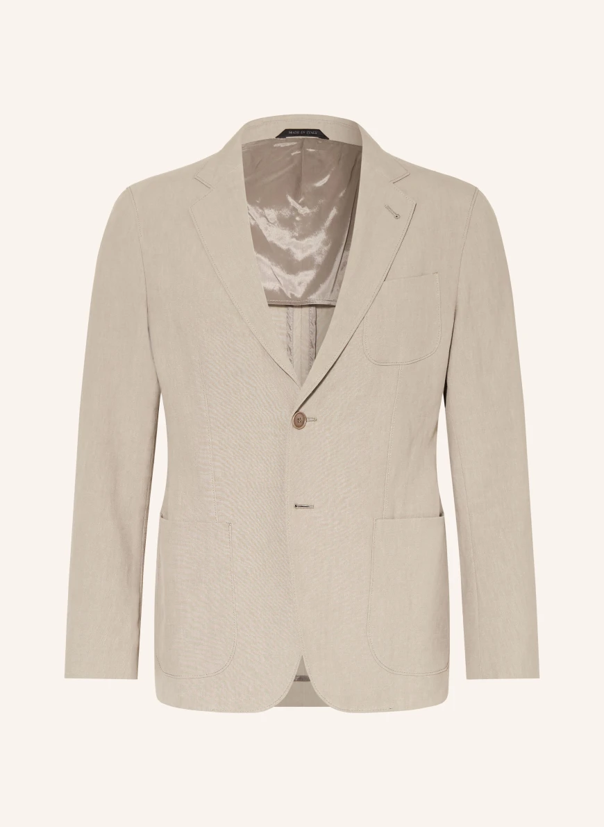 GIORGIO ARMANI Jakke i regular fit af hør U6167 ROASTED CASHEW