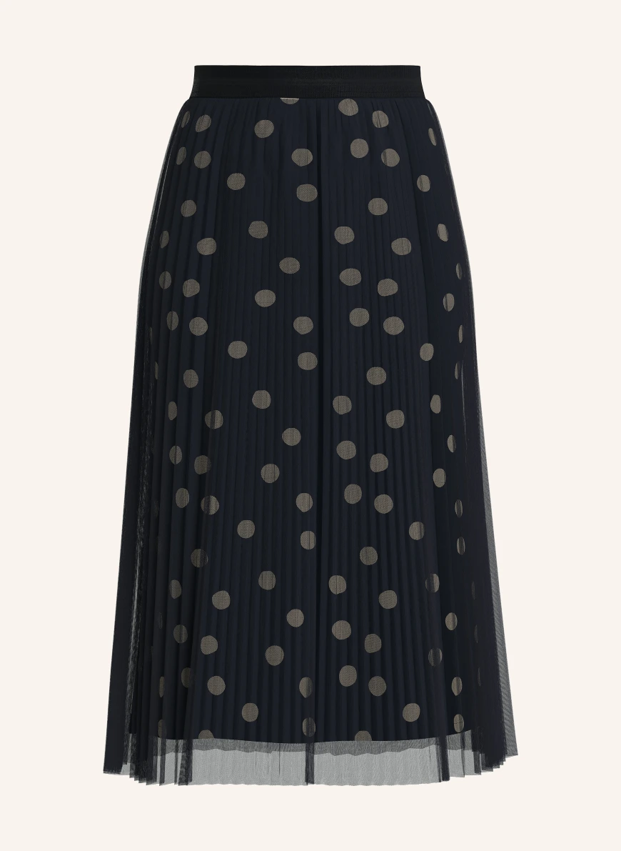 s.Oliver BLACK LABEL Mesh skirt with pleats DARK BLUE / BEIGE