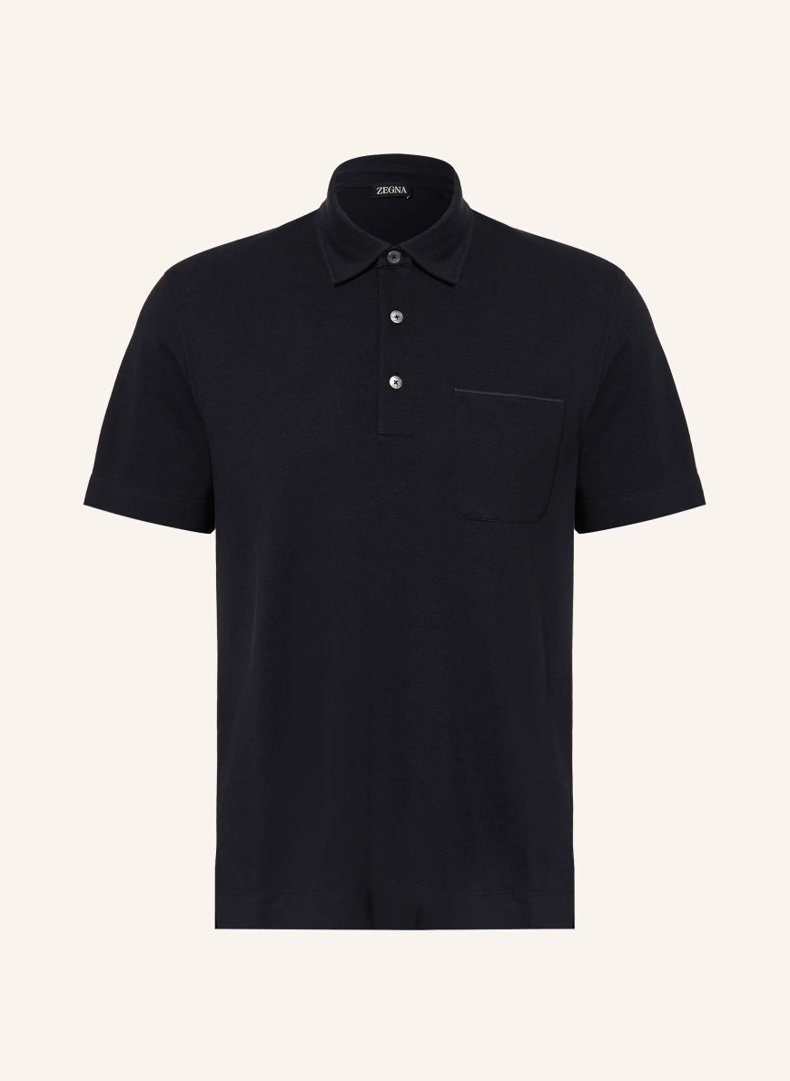 ZEGNA piqué polo shirt DARK BLUE