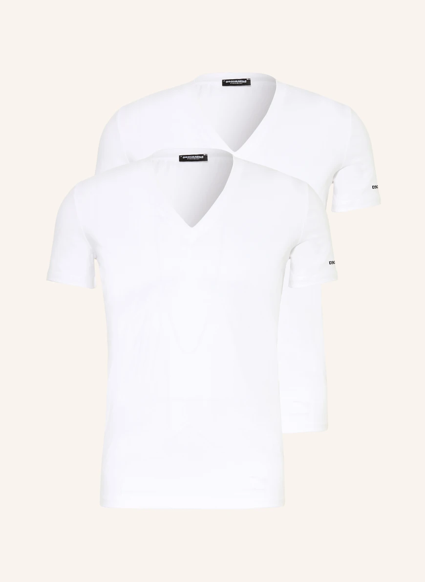 DSQUARED2 2er-Pack V-Shirts WEISS