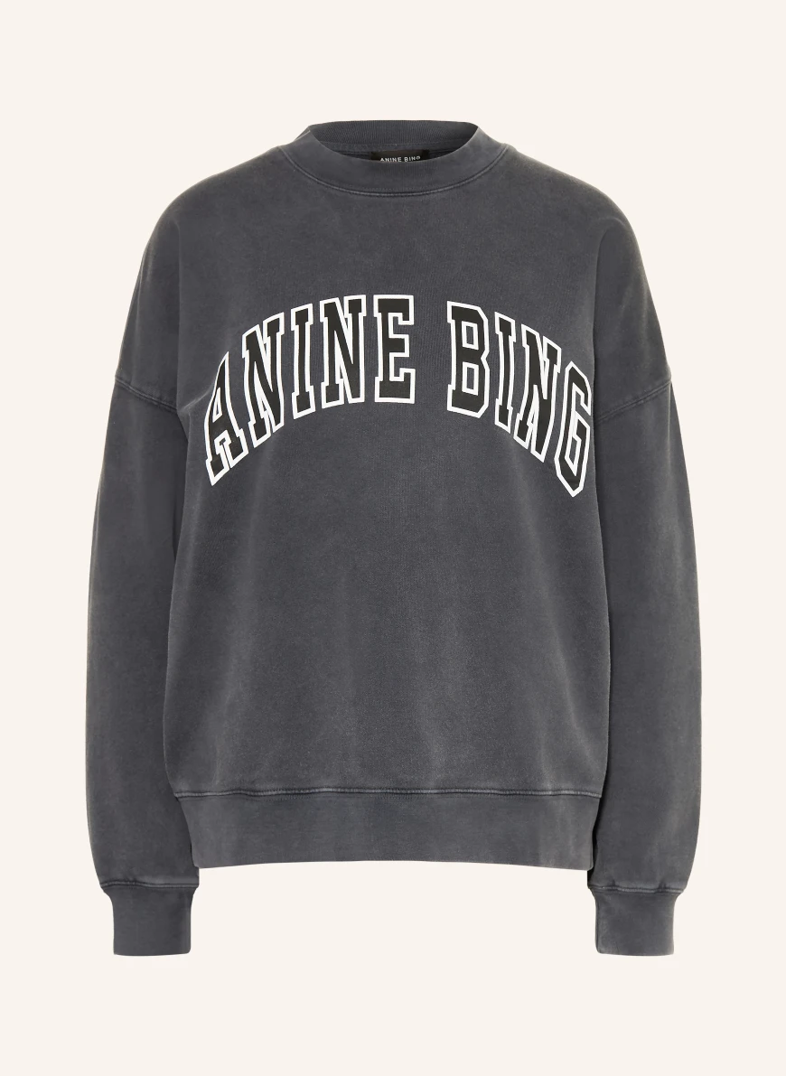 ANINE BING MILES sweatshirt DARK GRAY / WHITE