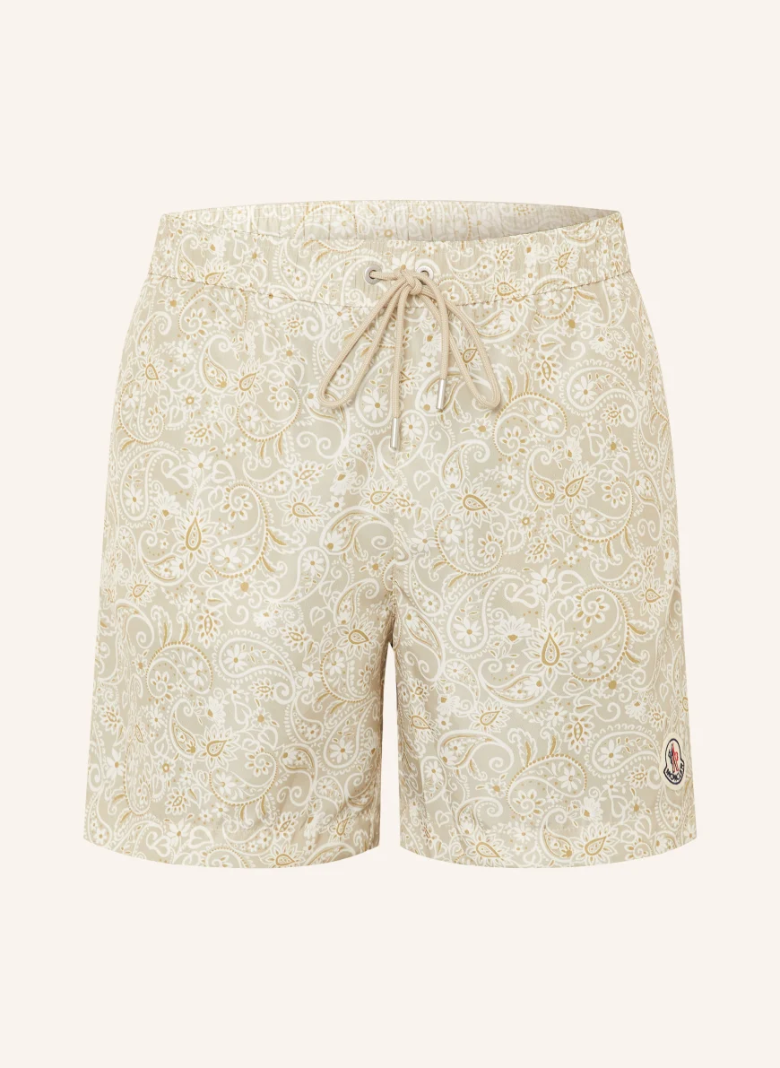 MONCLER Swim shorts CREAM / LIGHT GREEN