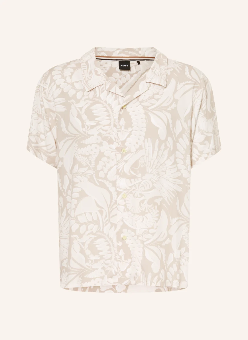 BOSS BEACH Comfort Fit Resort Shirt BEIGE / CREAM