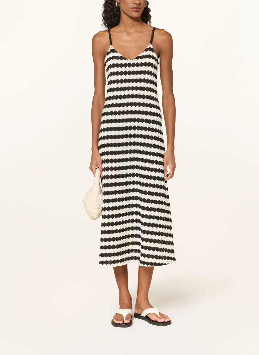 ONLY Strickkleid SCHWARZ / WEISS