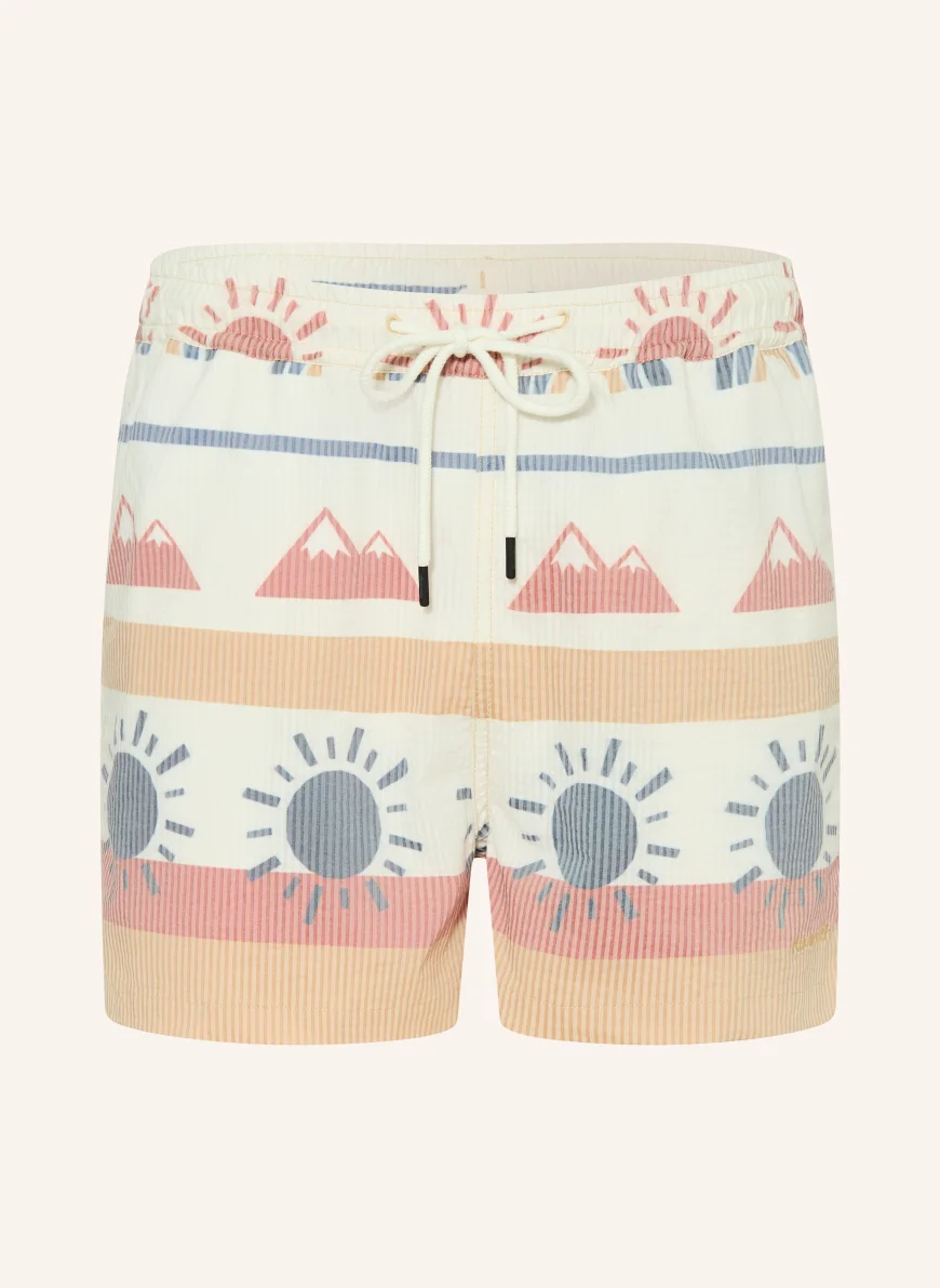 KnowledgeCotton Apparel Swim shorts ECRU / LIGHT RED / BLUE