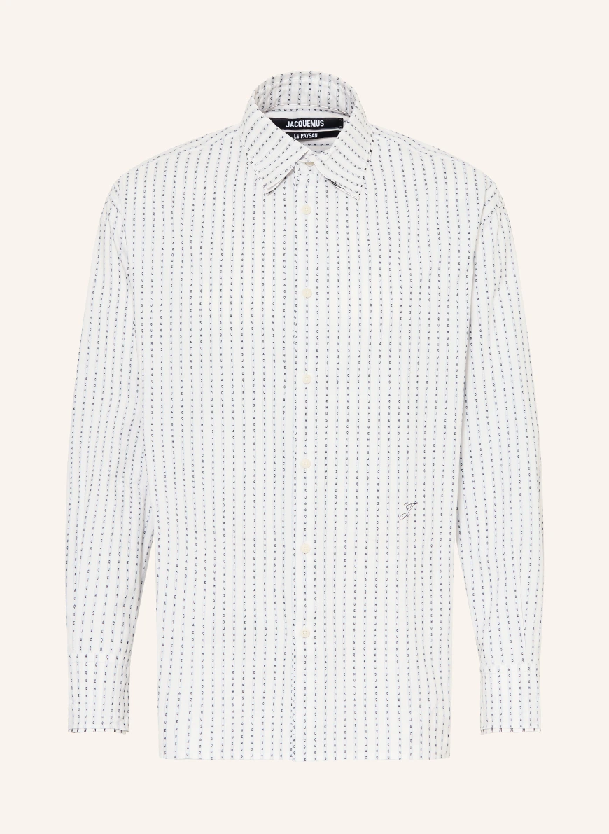 JACQUEMUS LA CHEMISE LETRO Comfort Fit Shirt WHITE / LIGHT BLUE / DARK BLUE