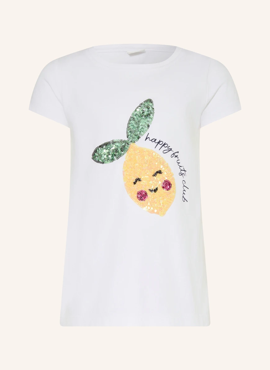 s.Oliver RED T-shirt with sequins WHITE / YELLOW / DARK GREEN