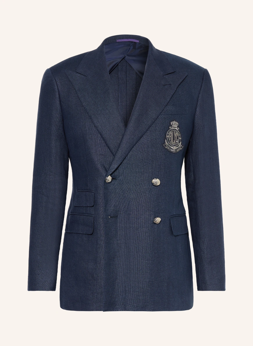 RALPH LAUREN PURPLE LABEL Linnedjakke KENT Slim Fit MØRKEBLÅ