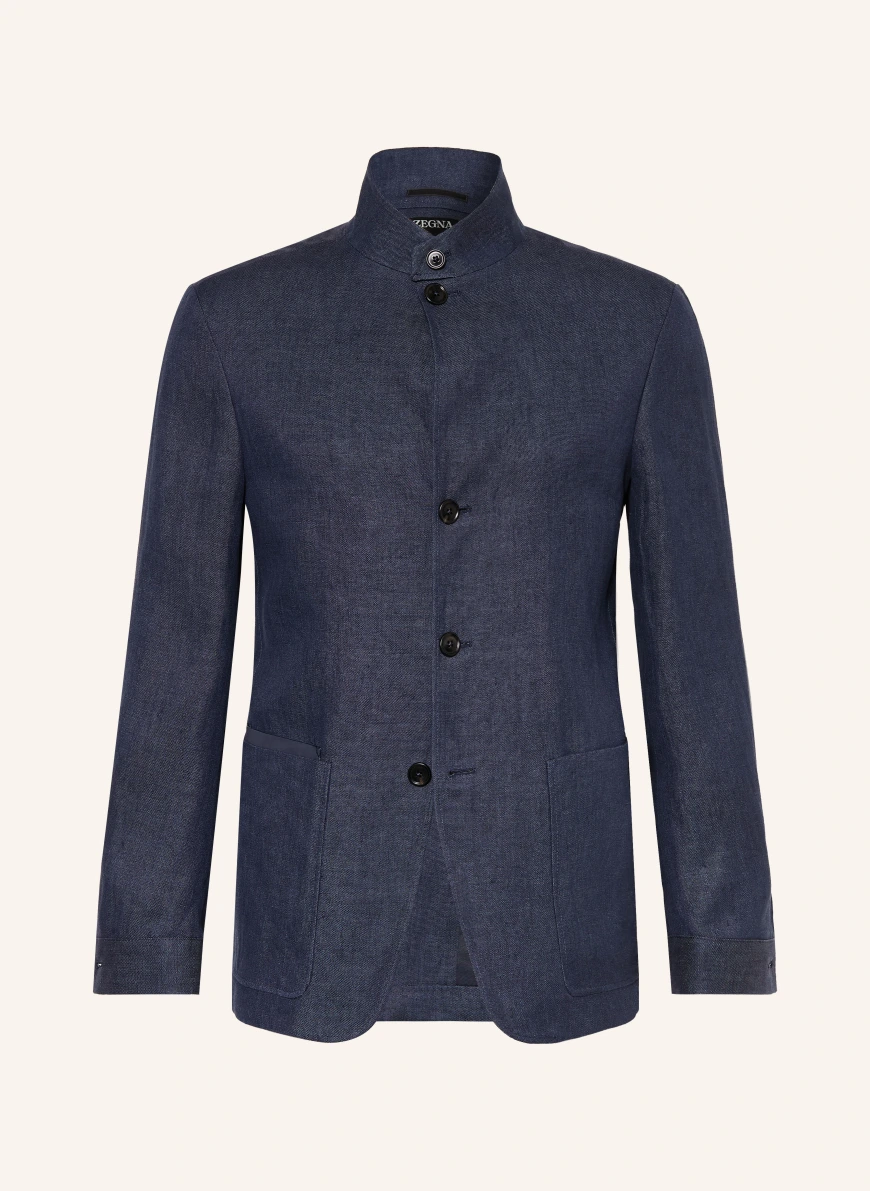 ZEGNA Linnedjakke OASI LINO Extra Slim Fit MØRKEBLÅ