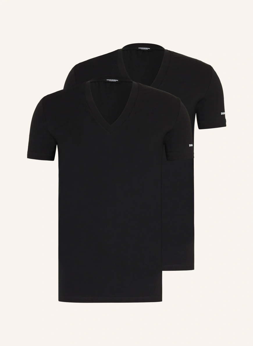 DSQUARED2 2er-Pack V-Shirts SCHWARZ