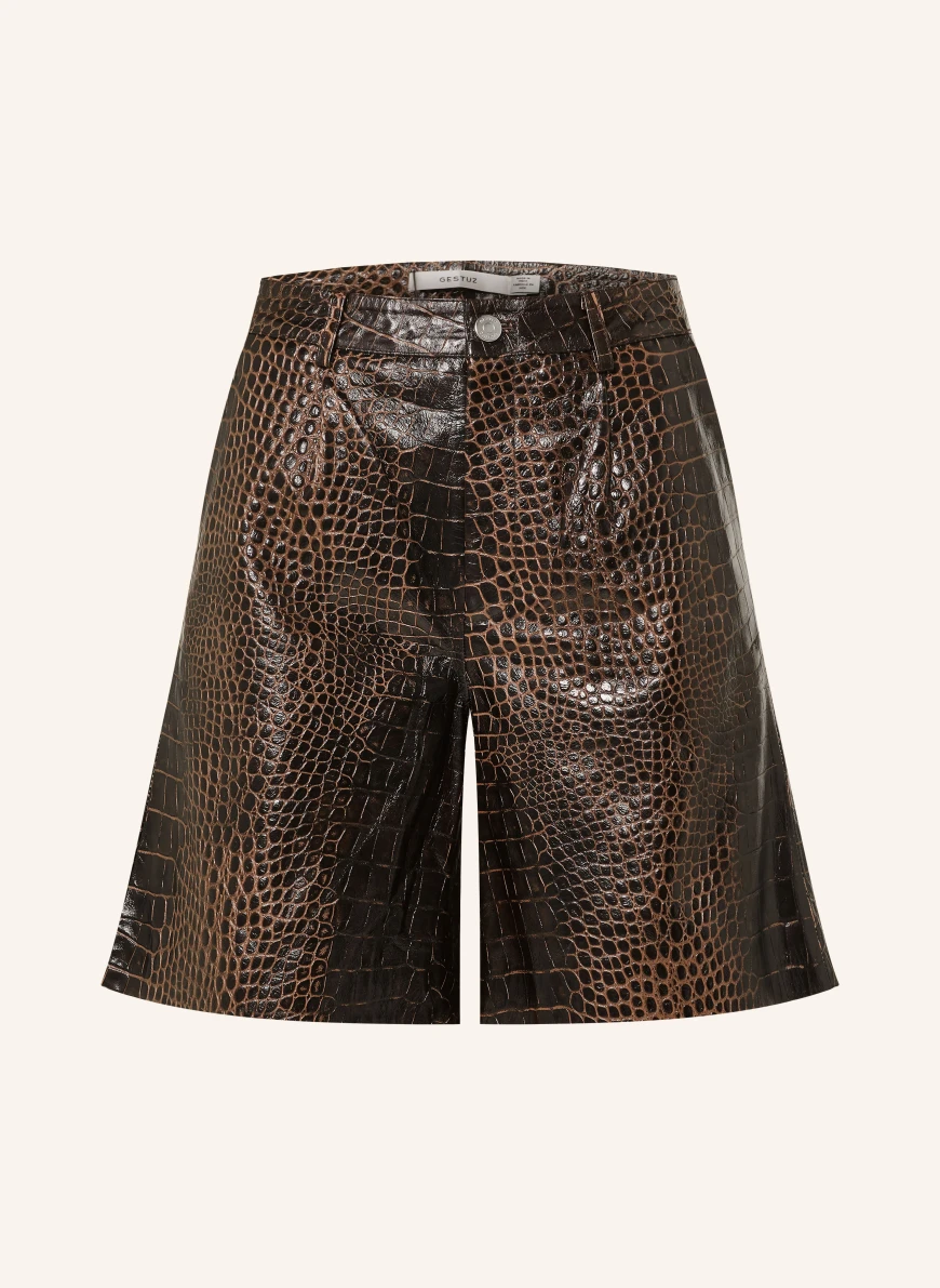 GESTUZ Ledershorts GZCESI DUNKELBRAUN