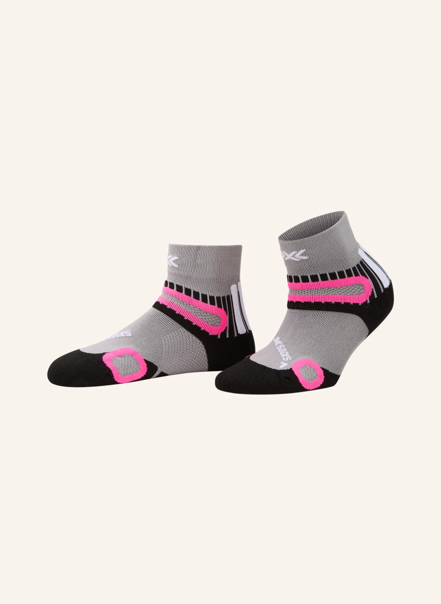 X-SOCKS Trekking-Socken HIKE DISCOVER ANKLE GRAU / NEONPINK / SCHWARZ