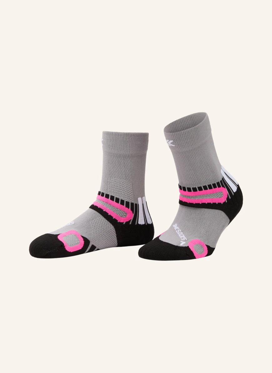X-SOCKS Trekking-Socken HIKE DISCOVER CREW HELLGRAU / NEONPINK / SCHWARZ
