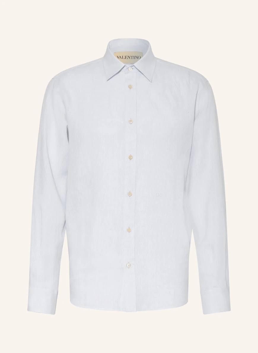 VALENTINO VLOGO SIGNATURE Comfort Fit Linen Shirt LIGHT BLUE