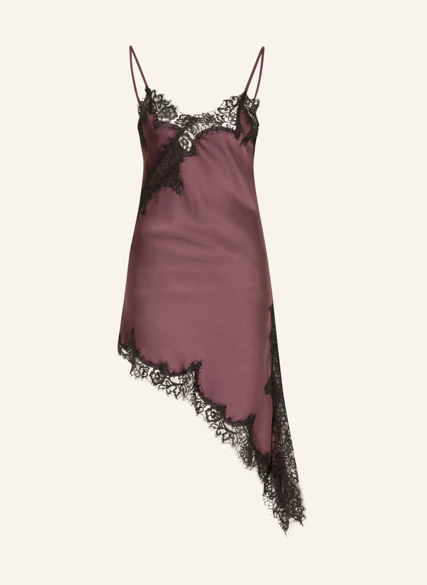 MRS & HUGS Rochie din satin cu dantelă MOV ÎNCHIS / NEGRU