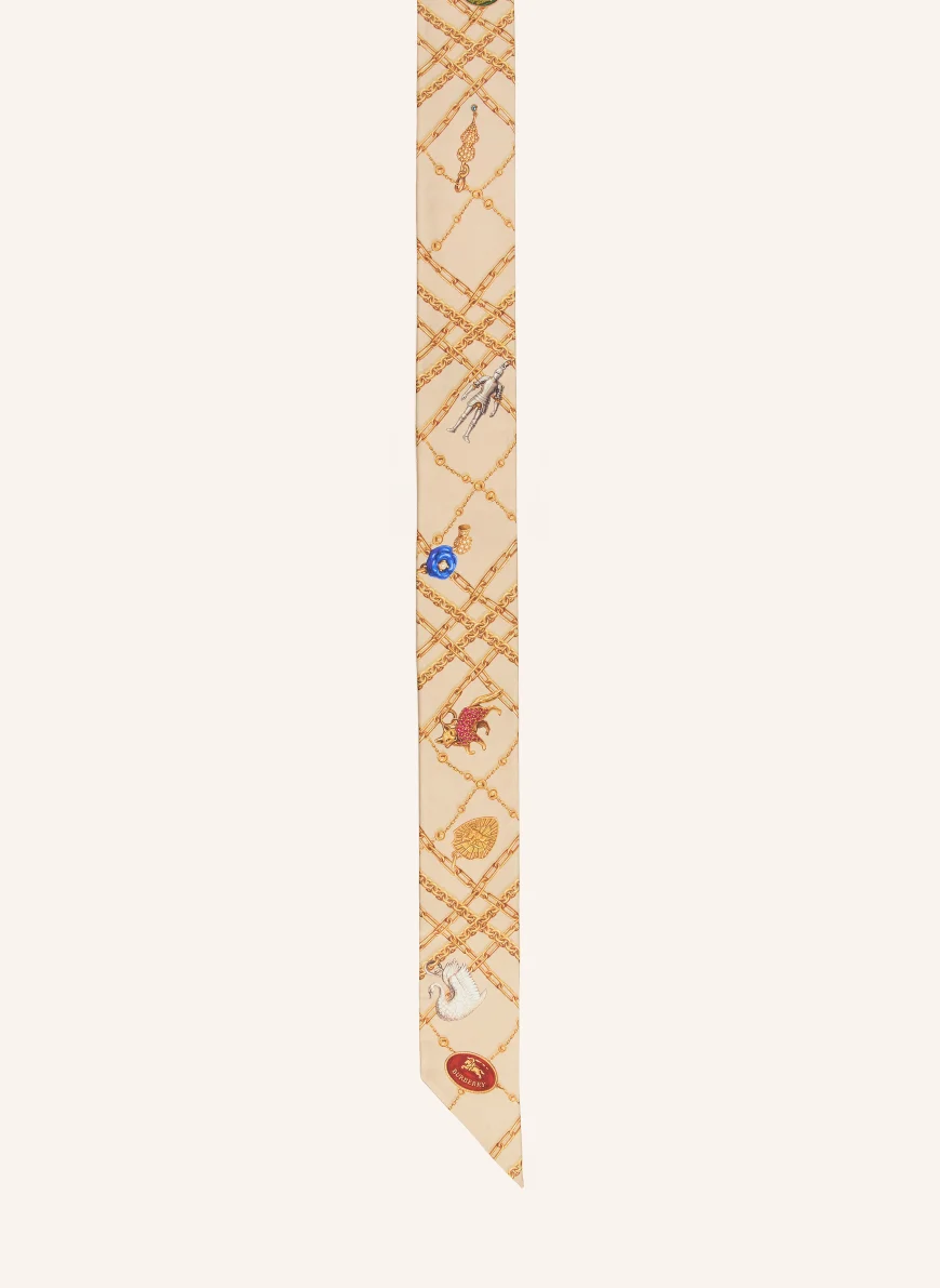 BURBERRY Silk scarf BEIGE / RED / BLUE