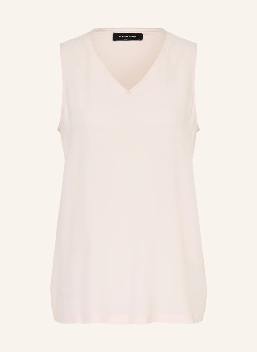FABIANA FILIPPI Blouse with silk and decorative beads LIGHT PINK