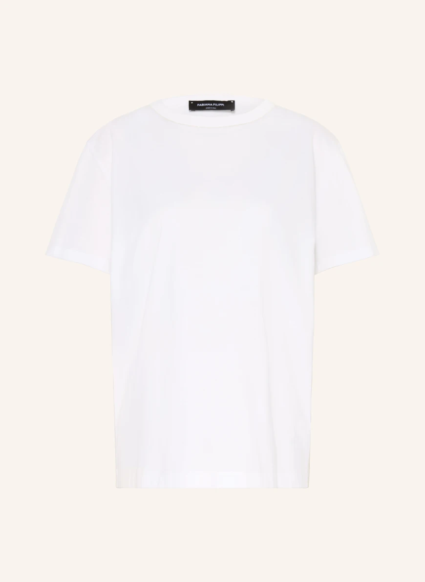 FABIANA FILIPPI T-shirt with decorative beads WHITE