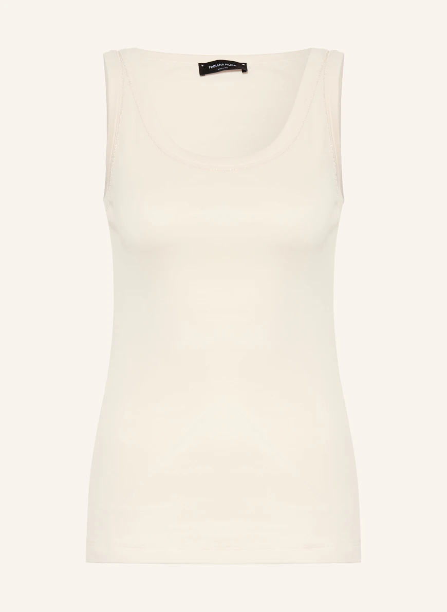 FABIANA FILIPPI Top with decorative beads ECRU